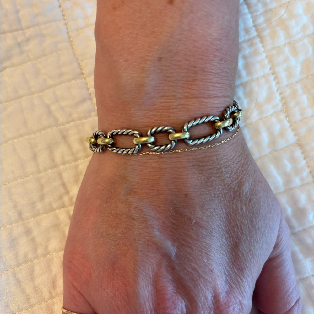 David Yurman, small cm, small bracelet, silver & gold. - Picture 2 of 8